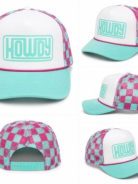 Howdy women’s Trucker Hat - Turquoise & Pink